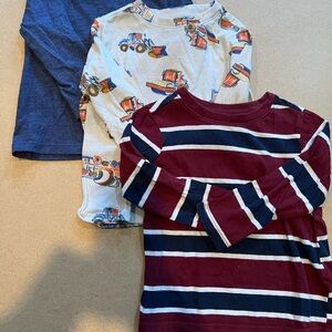 Old Navy Kids Long Sleeve Shirt Trio - Navy, White, Burgundy